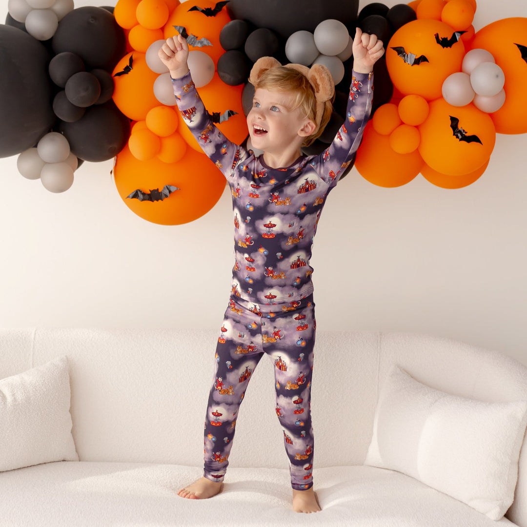 Spooky Carnival Long Sleeve Pajama Set (2T - 12Y) - Free Birdees