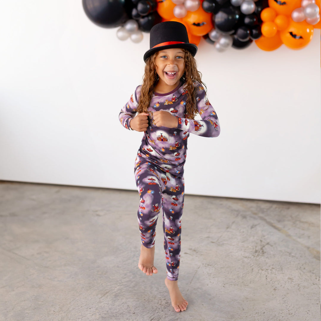 Spooky Carnival Long Sleeve Pajama Set (2T - 12Y) - Free Birdees