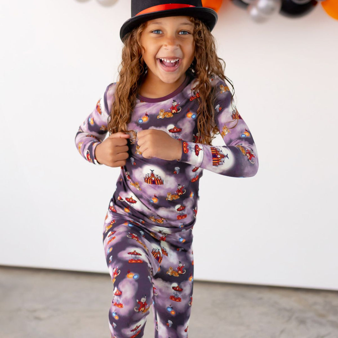 Spooky Carnival Long Sleeve Pajama Set (2T - 12Y) - Free Birdees