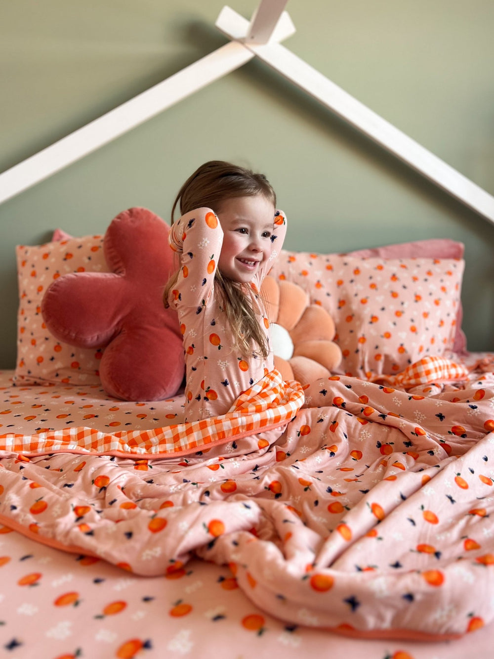 Sweet Tangerine Blossoms 2-Pack Pillow Cases