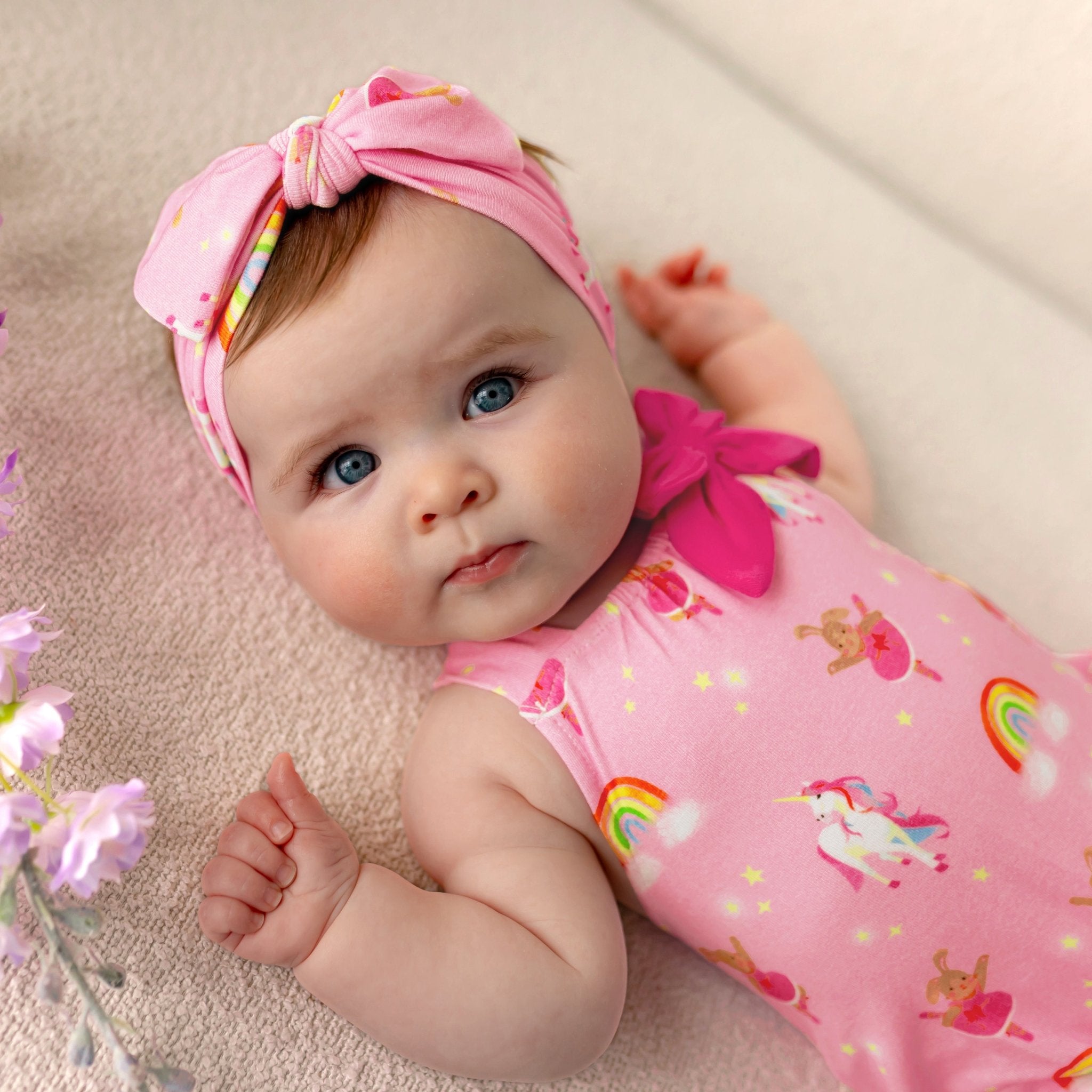 Twinkling Ballerina Bunnies & Unicorns Bubble Romper (3M-24M)