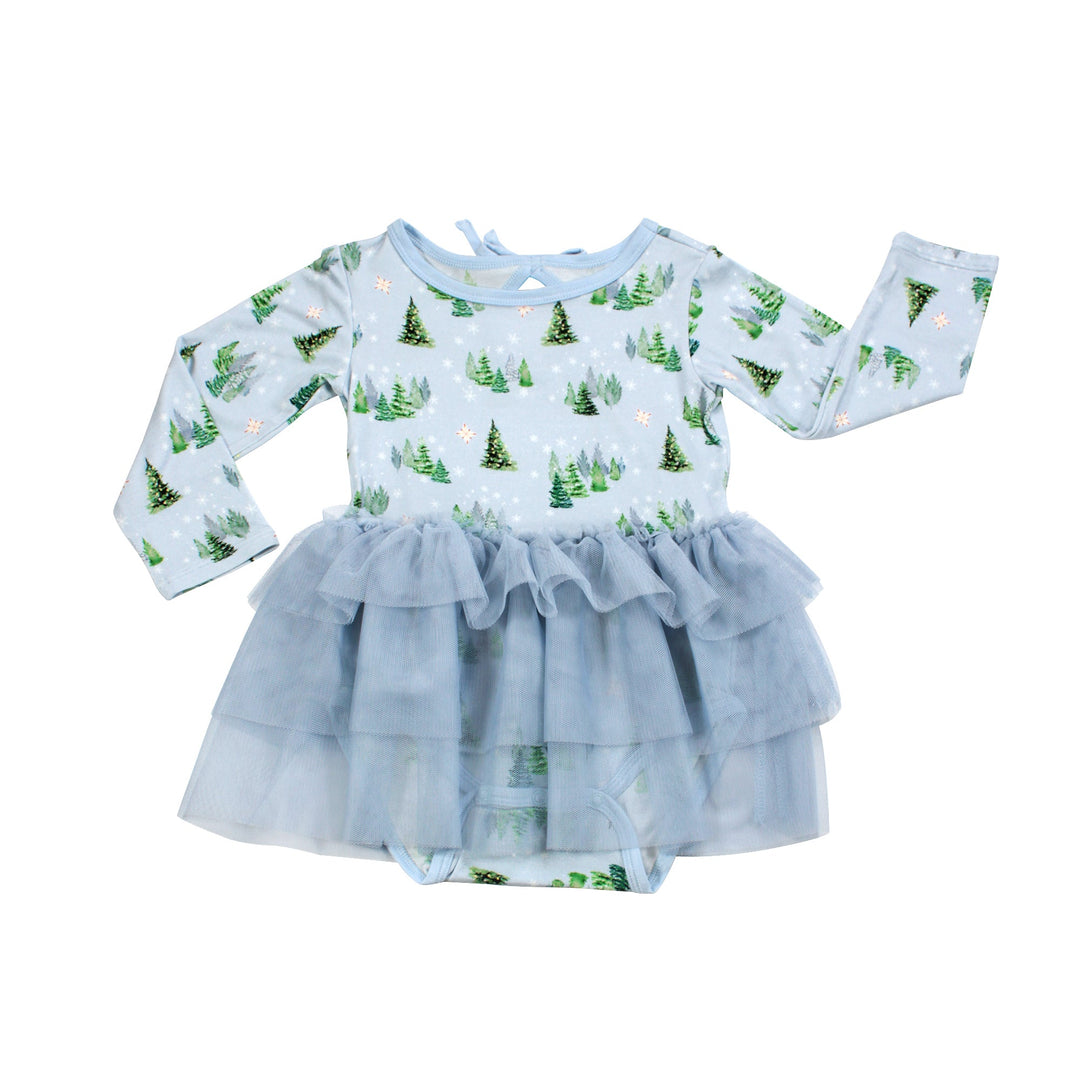 Twinkling Dream of Trees & Lights Ballerina Tutu Onesie Dress (3/6M - 2T/3T) - Free Birdees