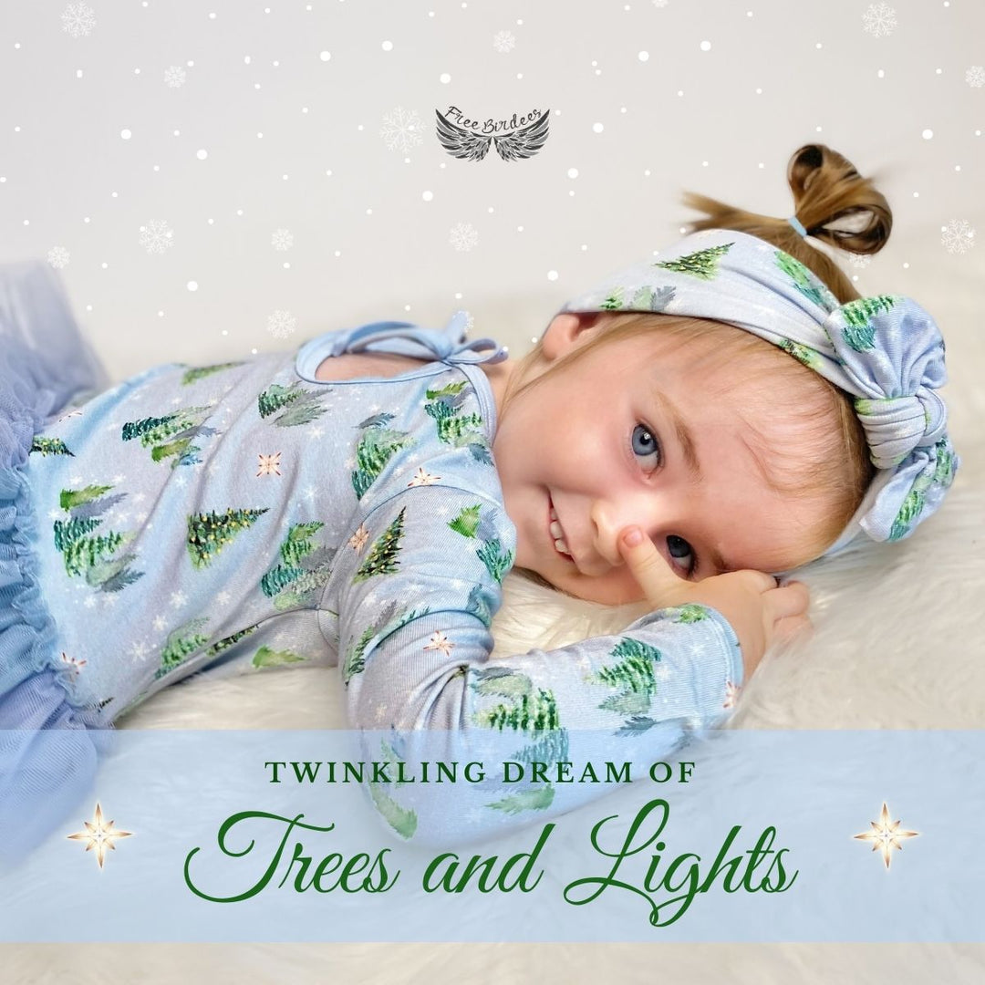 Twinkling Dream of Trees & Lights Ballerina Tutu Onesie Dress (3/6M - 2T/3T) - Free Birdees