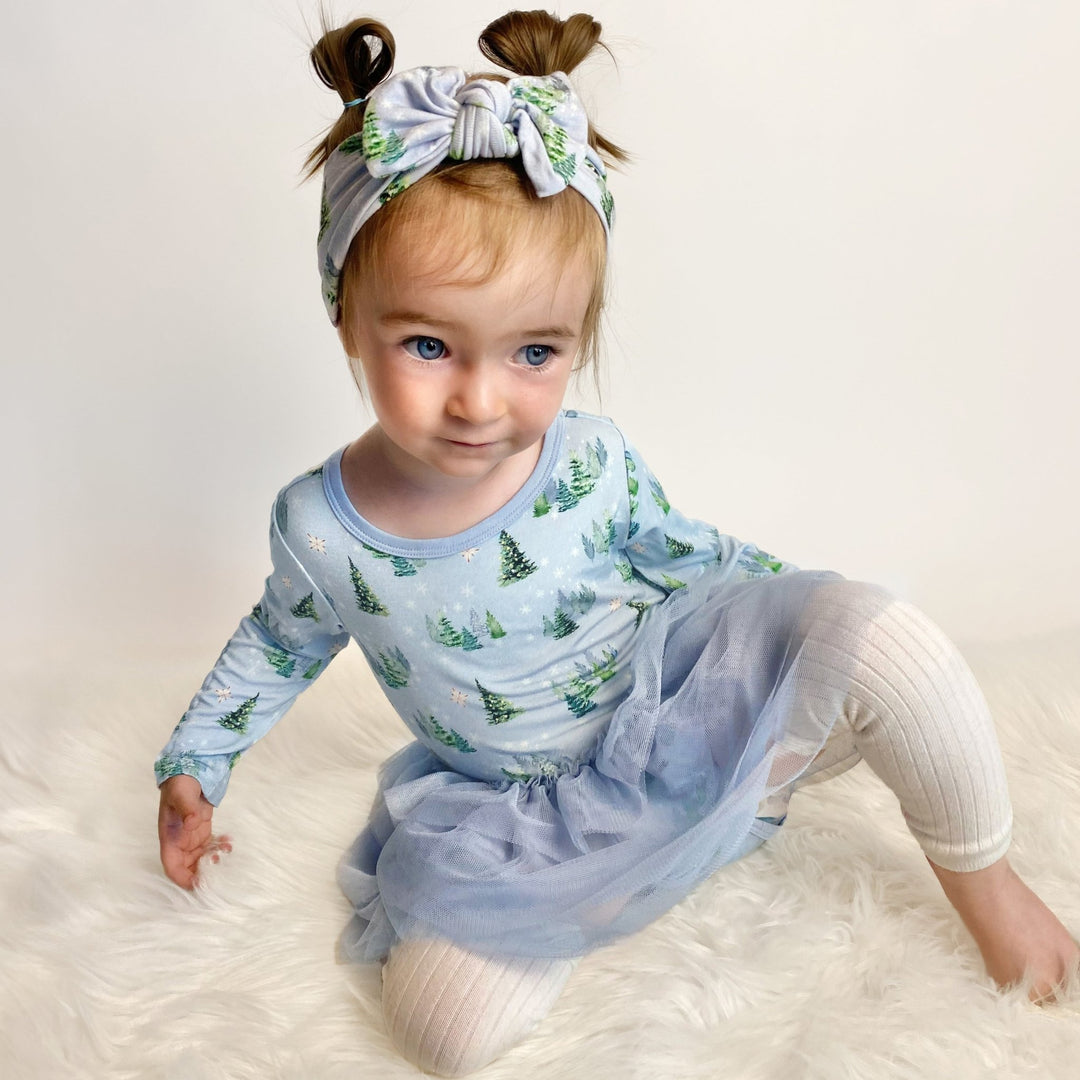 Twinkling Dream of Trees & Lights Ballerina Tutu Onesie Dress (3/6M - 2T/3T) - Free Birdees