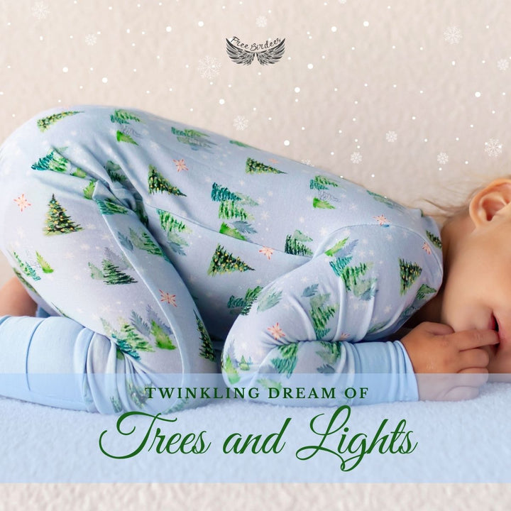 Twinkling Dream of Trees & Lights Convertible Footie (NB - 3T) - Free Birdees