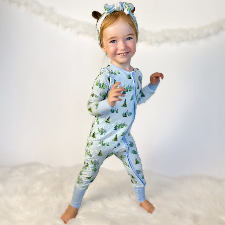 Twinkling Dream of Trees & Lights Convertible Footie (NB - 3T) - Free Birdees