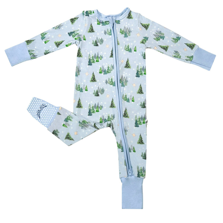 Twinkling Dream of Trees & Lights Convertible Footie (NB - 3T) - Free Birdees