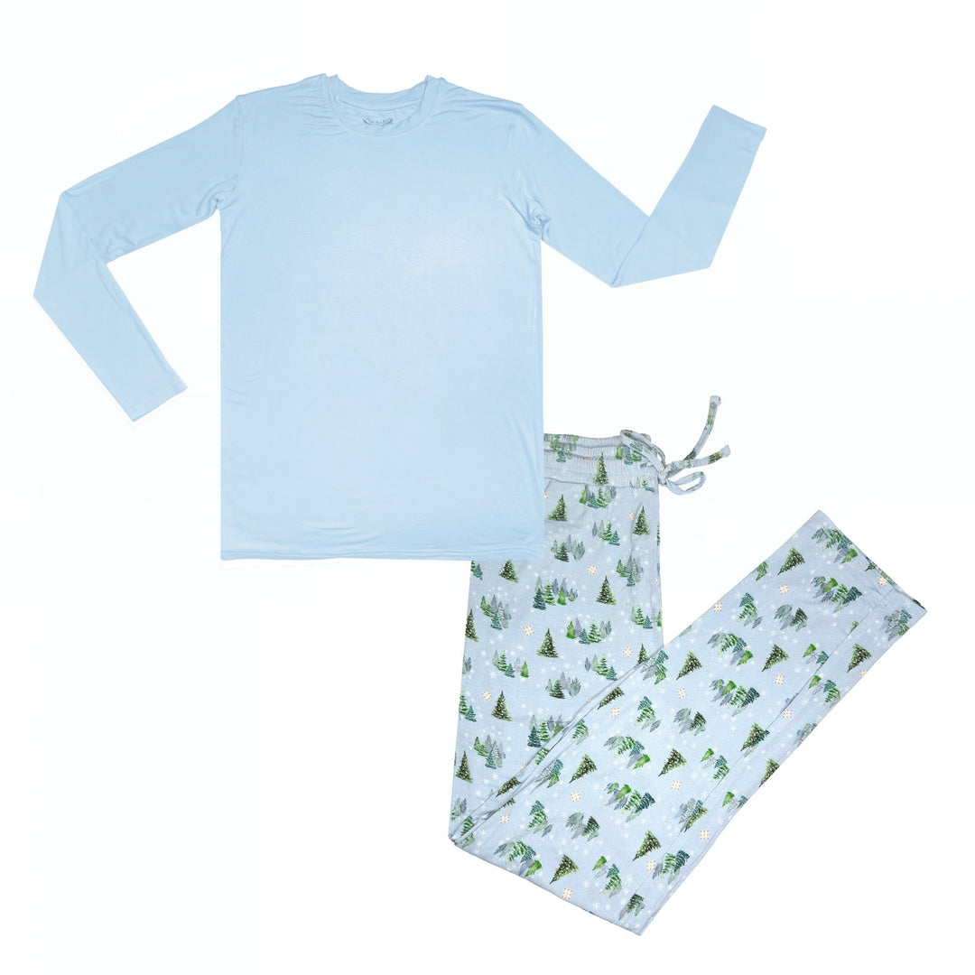 Twinkling Dream of Trees & Lights Men's Long Sleeve Pajama Set - Free Birdees