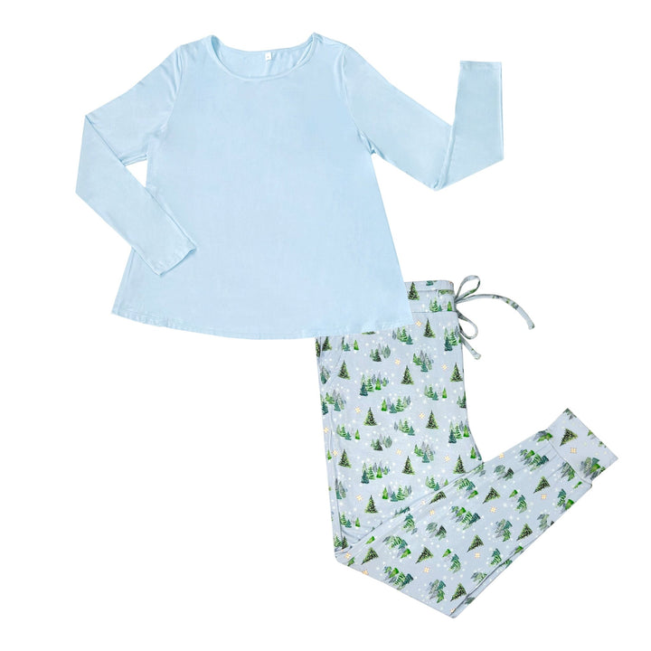 Twinkling Dream of Trees & Lights Women's Long Sleeve Pajama Set - Free Birdees