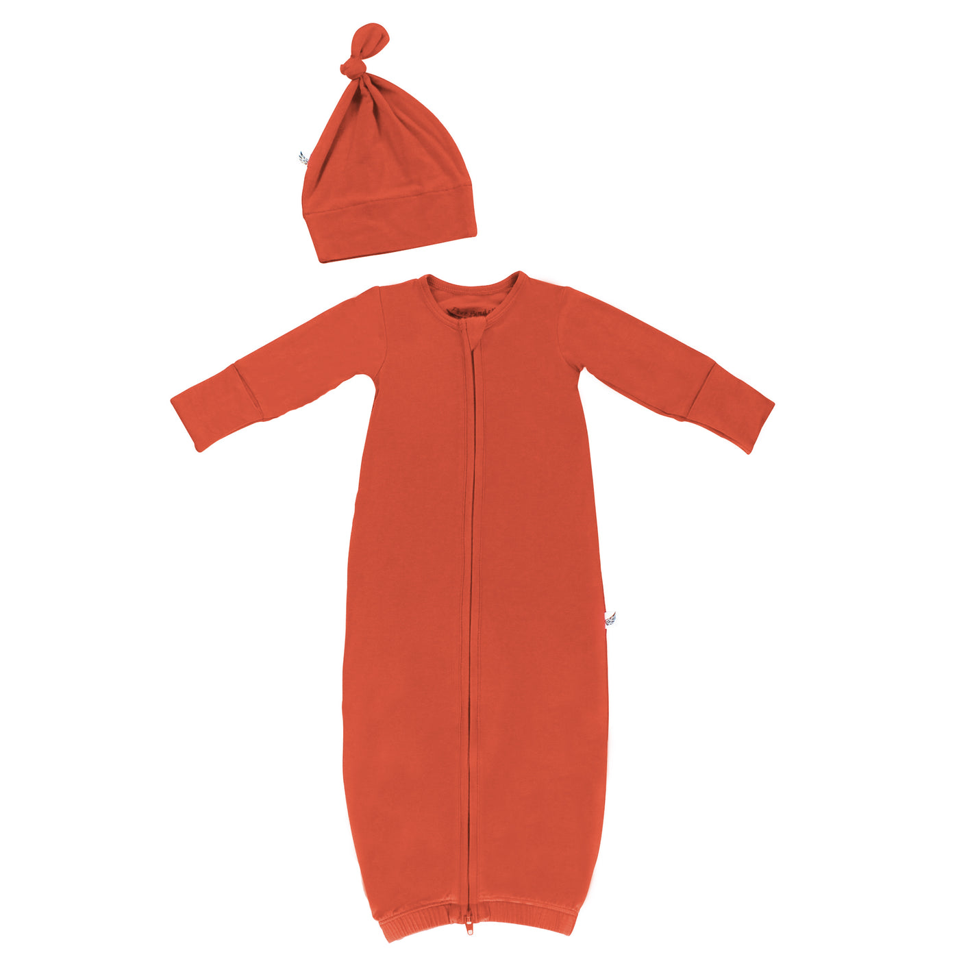 Rust Newborn Gown & Knot Hat Set