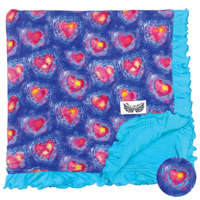 A Thousand Hearts Ruffle Toddler Blanket - Free Birdees