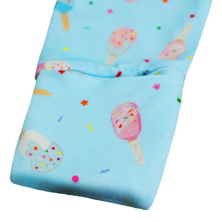 Aqua Popsicles Ruffle Newborn Gown & Knot Hat Set