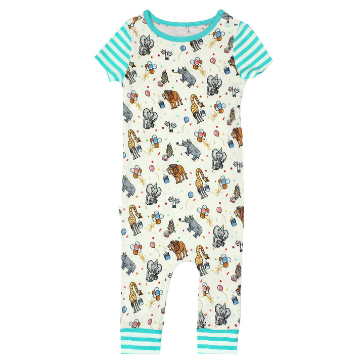 Birthday Party Animals Take the Cake Romper with Side Zipper (0-24m)