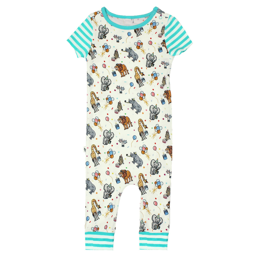 Birthday Party Animals Take the Cake Romper with Side Zipper (2T-3T)
