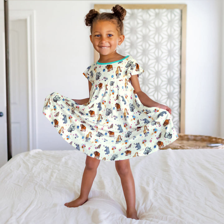 Birthday Party Animals Take the Cake Twirling Dress (2T-6Y)