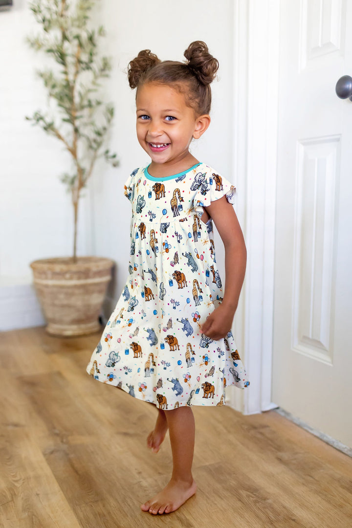 Birthday Party Animals Take the Cake Twirling Dress (2T-6Y)