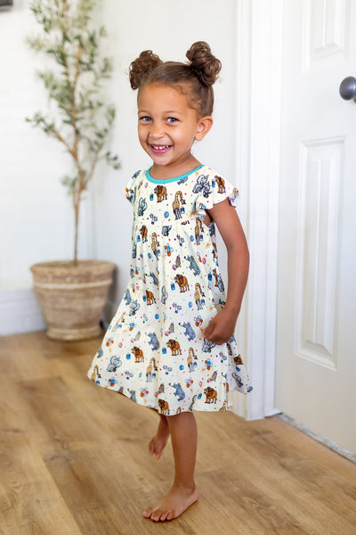 Birthday Party Animals Take the Cake Twirling Dress (2T-6Y) - Free Birdees