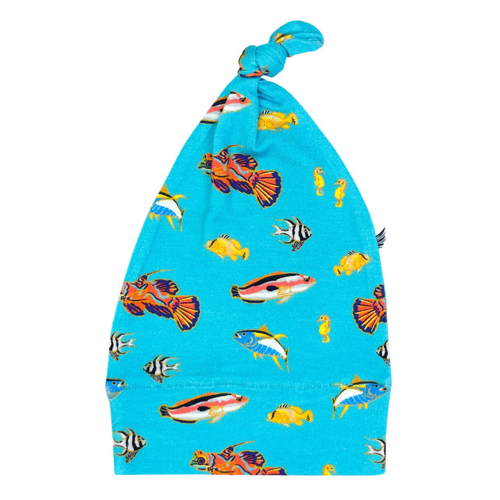 Calypso Fish Newborn Gown & Knot Hat Set