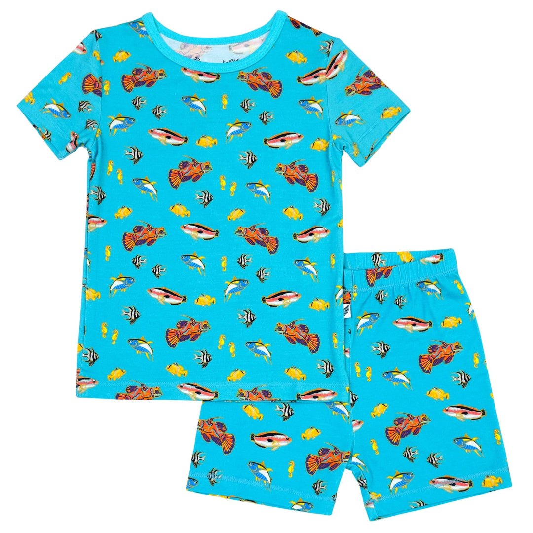 Calypso Fish Short Sleeve and Shorts Pajama Set(2T-12Y)