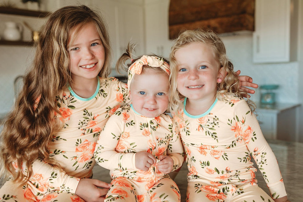 Champagne Roses Long Sleeve Pajama Set (2T-10Y)