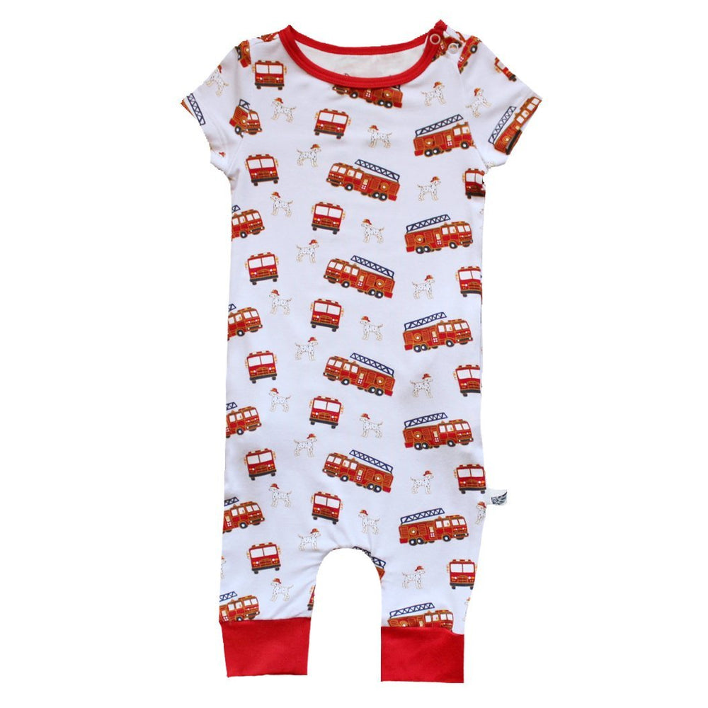 Cinder Firetrucks & Dalmatians Romper (0-24m)