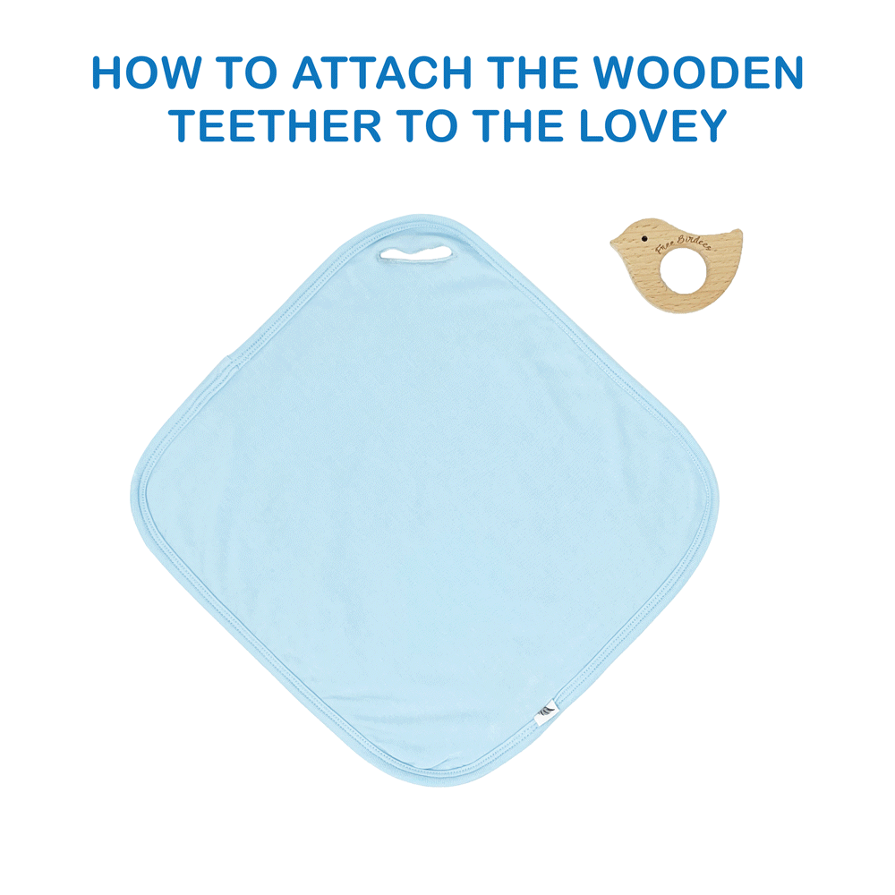 Cloud Lovey with Wooden Teether