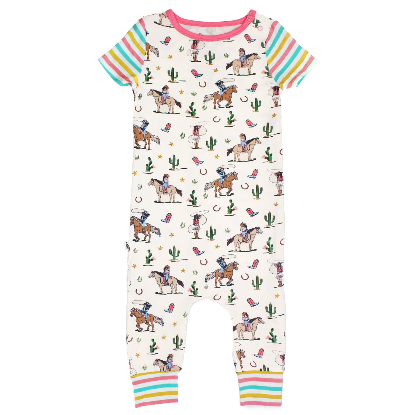 Dancing in My Boots Cowgirls Romper with Side Zipper (0-24m) - Free Birdees