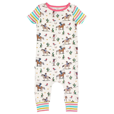 Dancing in My Boots Cowgirls Romper with Side Zipper (2T-3T) - Free Birdees