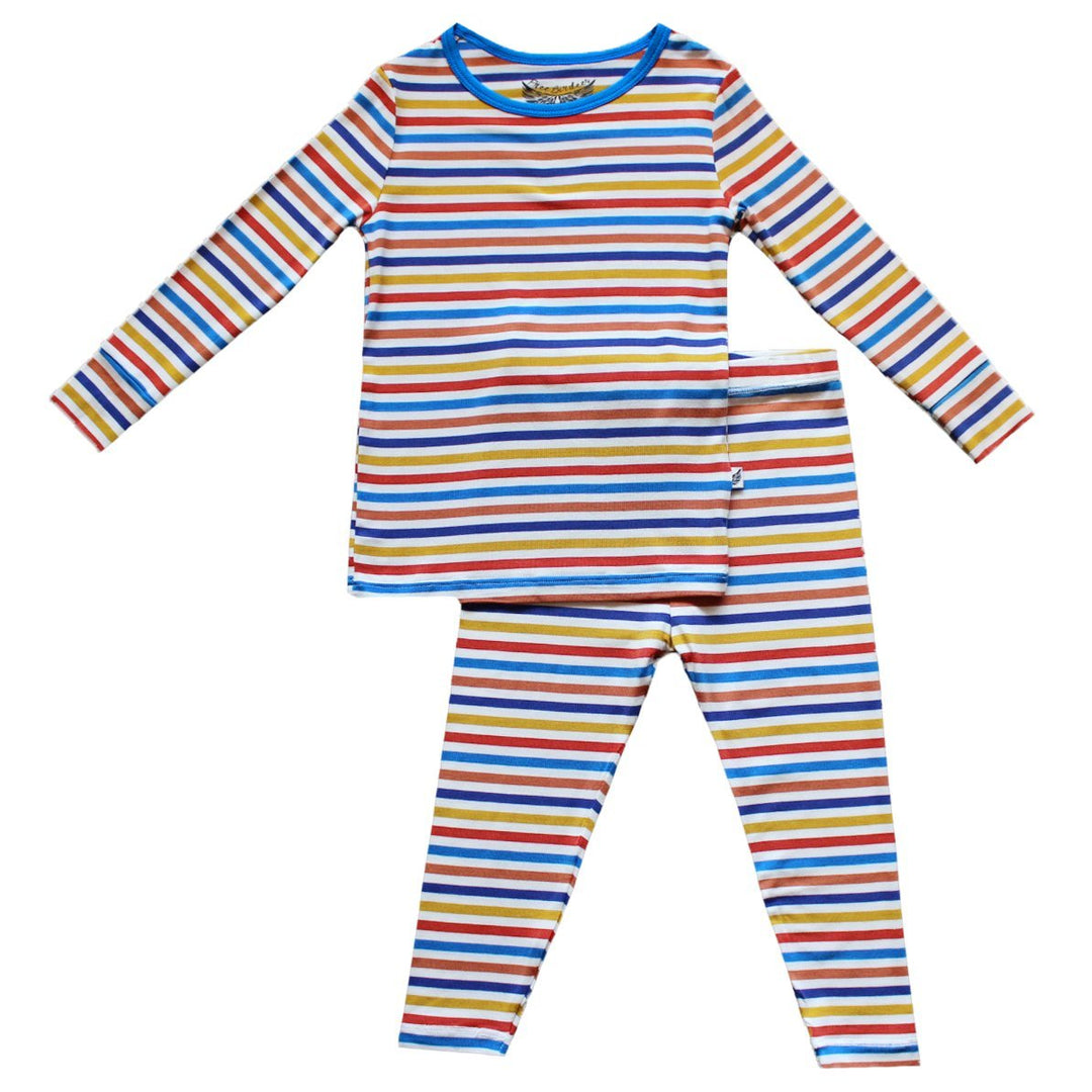 Dragons Rainbow Stripe Long Sleeve Pajama Set (2T-10Y)
