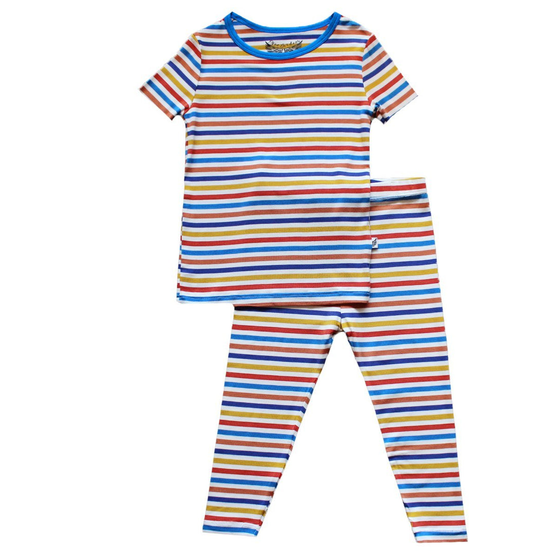 Dragons Rainbow Stripe Short Sleeve Pajama Set (2T-10Y)