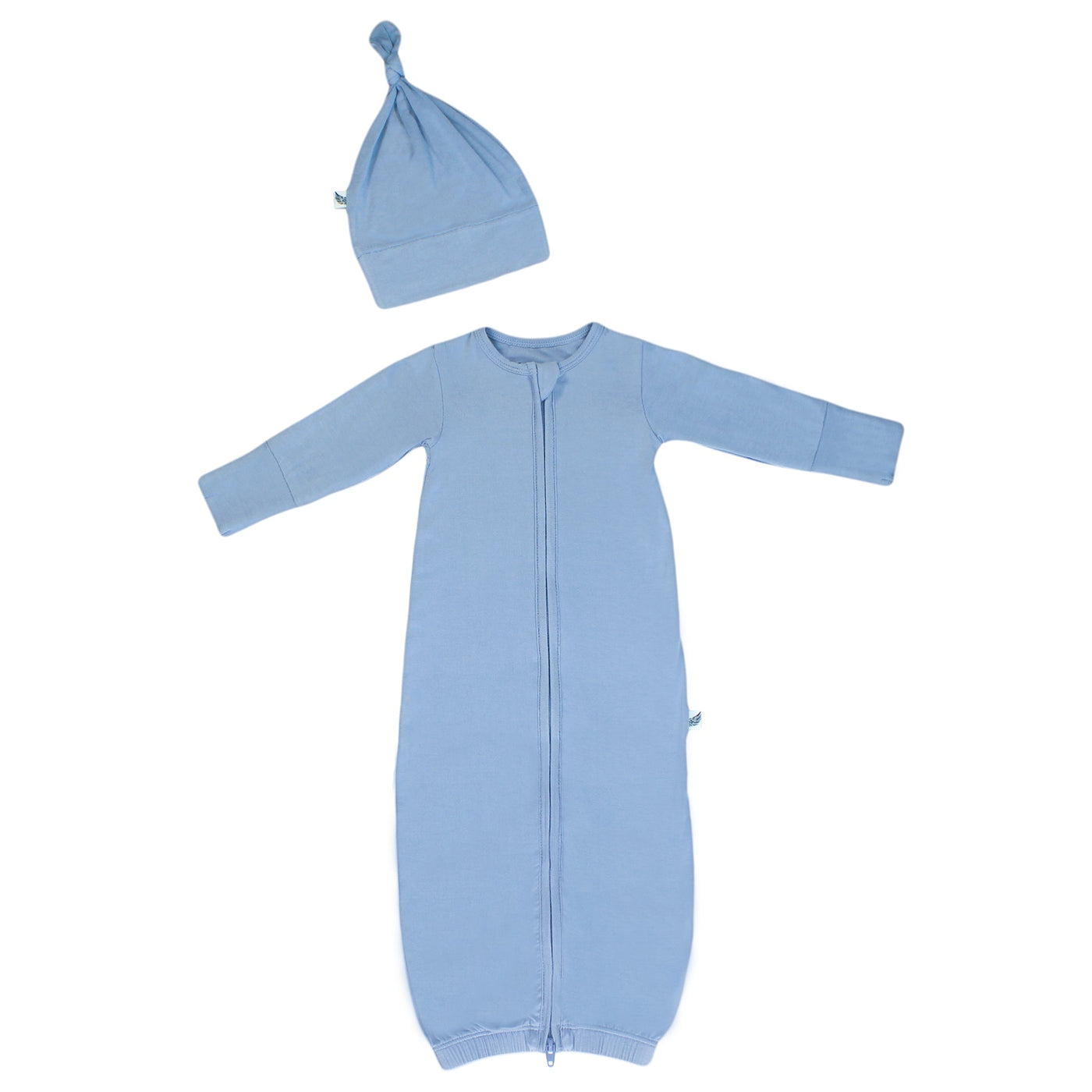 Dried Lavender Newborn Gown & Knot Hat Set - Free Birdees