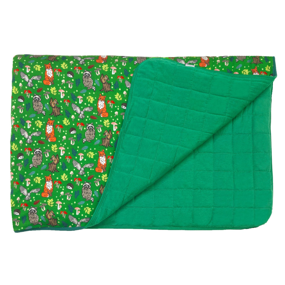 Enchanted Forest Woodland Animals Quilted Toddler Blanket