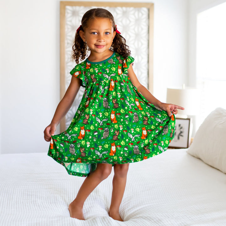 Enchanted Forest Woodland Animals Twirling Dress (2T-6Y)