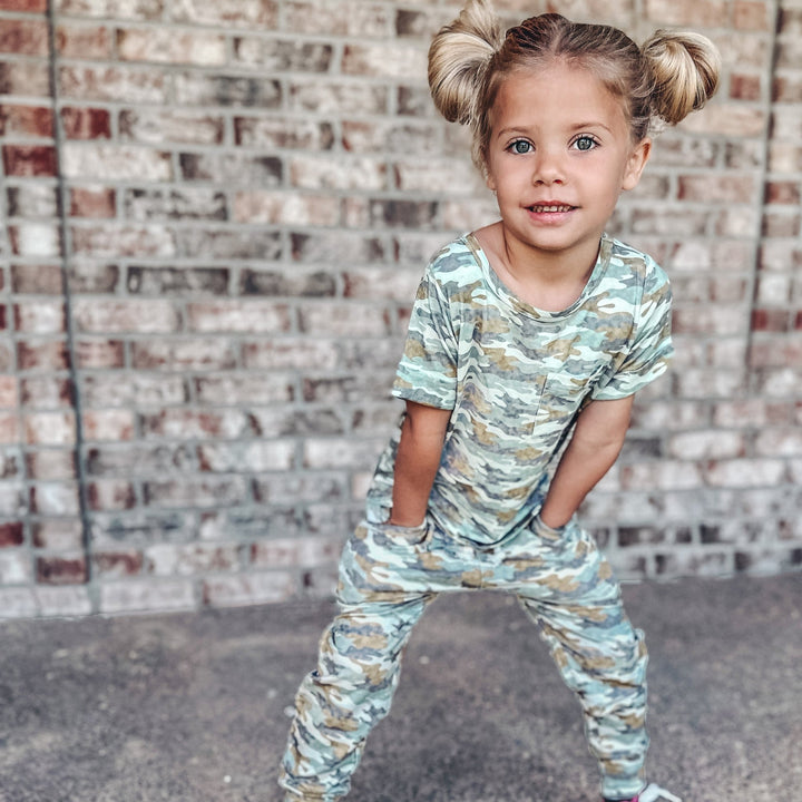 Faded Camo Jogger || Bamboo/Cotton/Spandex French Terry (18M-8Y) - Free Birdees