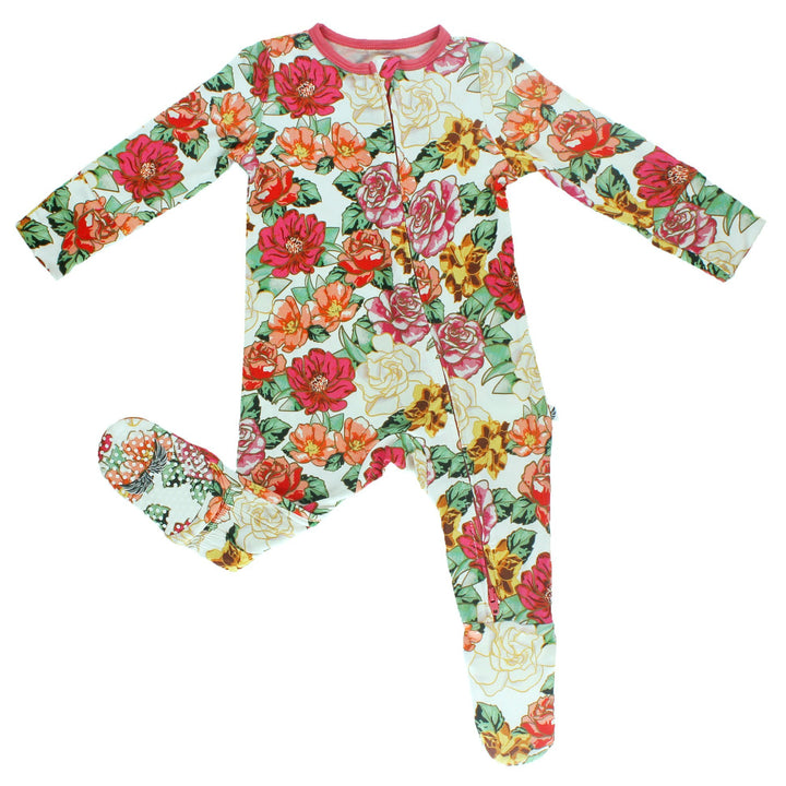 Fall In Love Floral Footie (2T-3T)