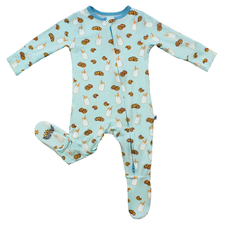 Frosted Blue Milk & Cookies Footie (2T-3T)