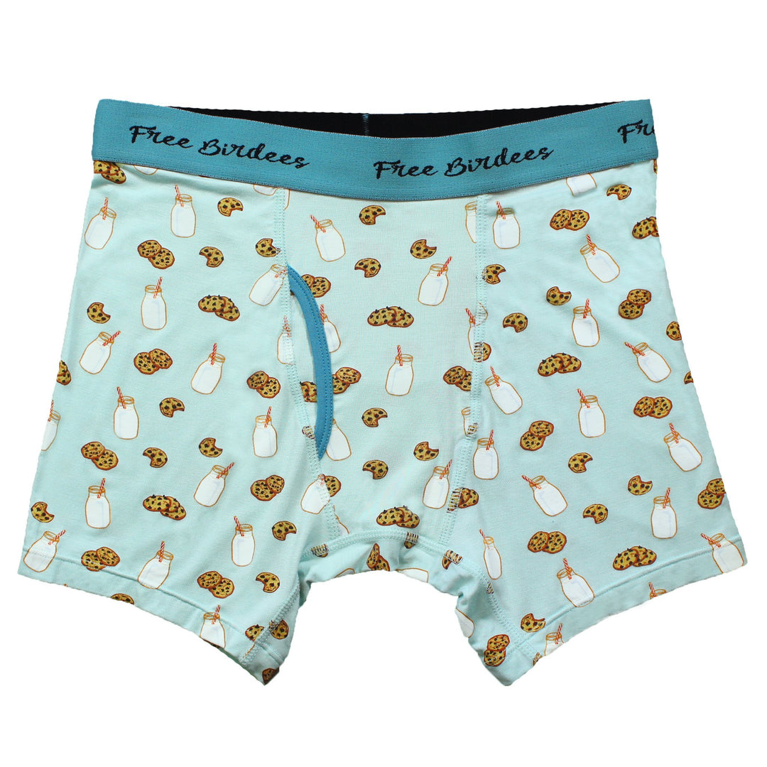 Frosted Blue Milk & Cookies Men's Boxer Briefs