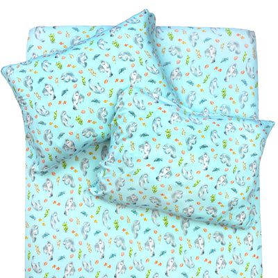 Get Your Float on Manatees 2-Pack Toddler Pillow Case - Free Birdees