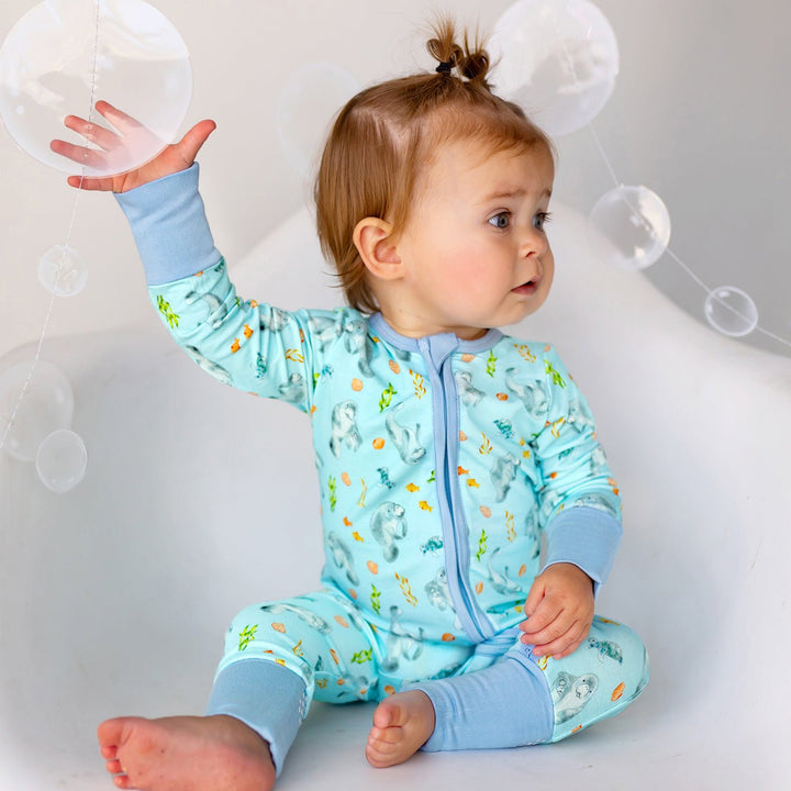Get Your Float on Manatees Convertible Footie (2T-3T)