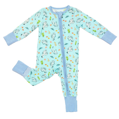 Get Your Float on Manatees Convertible Footie (2T-3T) - Free Birdees