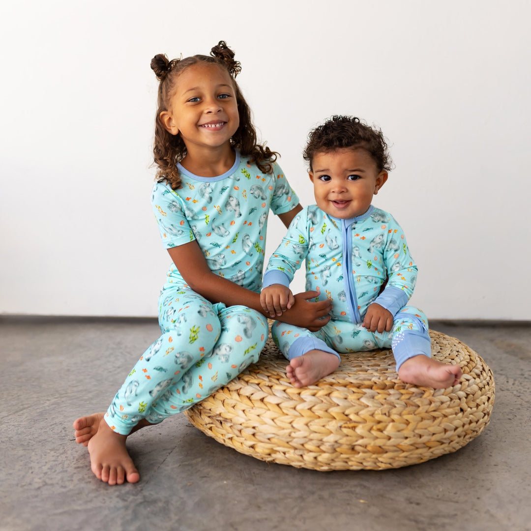 Get Your Float on Manatees Short Sleeve Pajama Set (2T-12Y)
