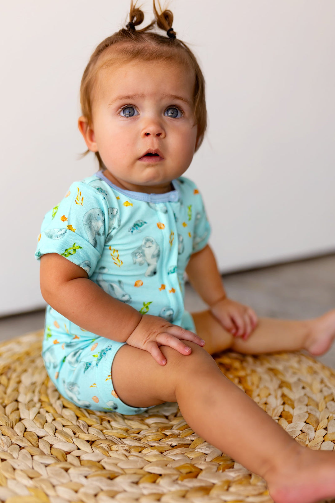 Get Your Float on Manatees Short Two-Way Zippy Romper (2T-3T)