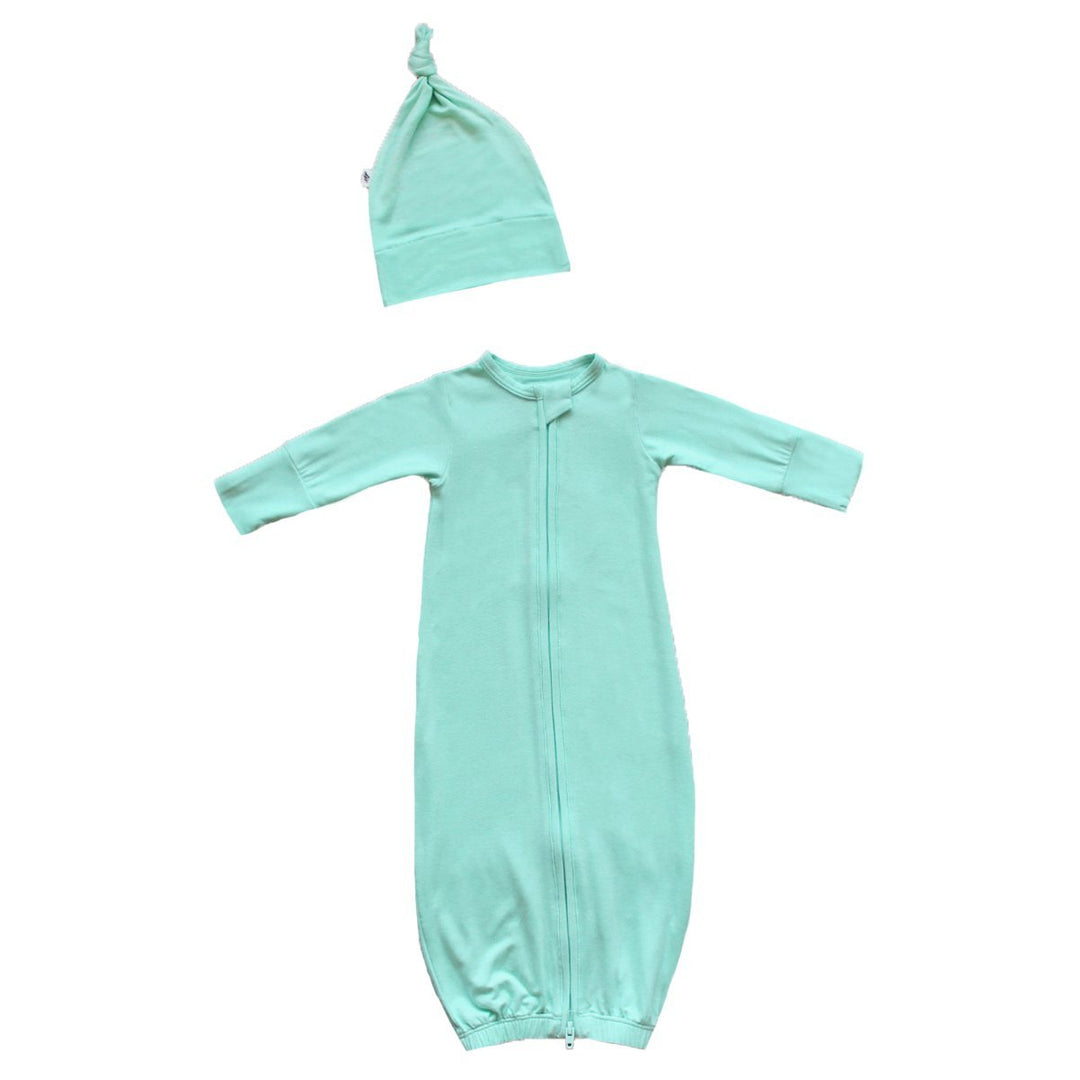 Glacier Newborn Gown & Knot Hat Set