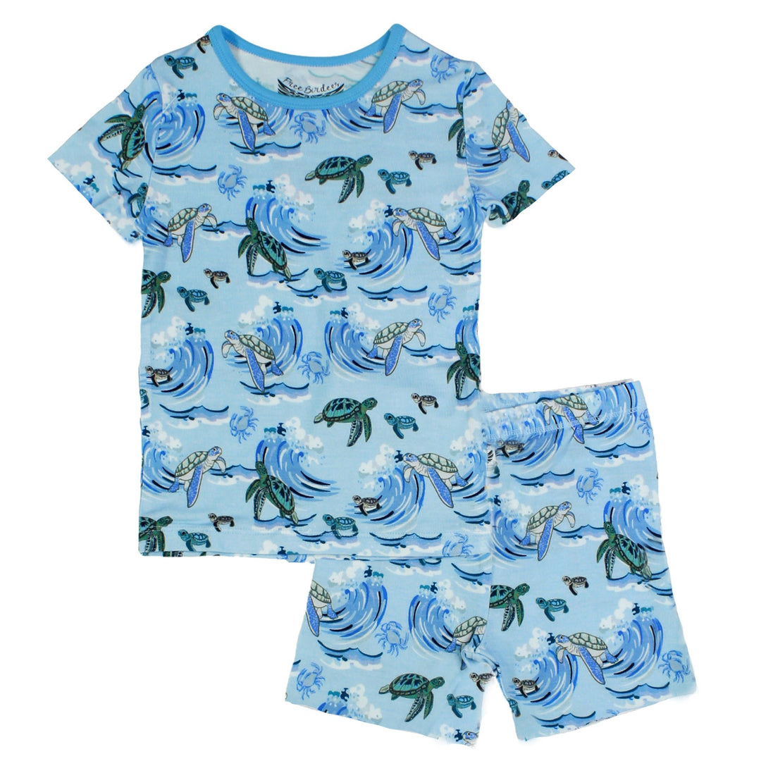 Go with the Flow Sea Turtles Short Sleeve and Shorts Pajama Set (0-24m)