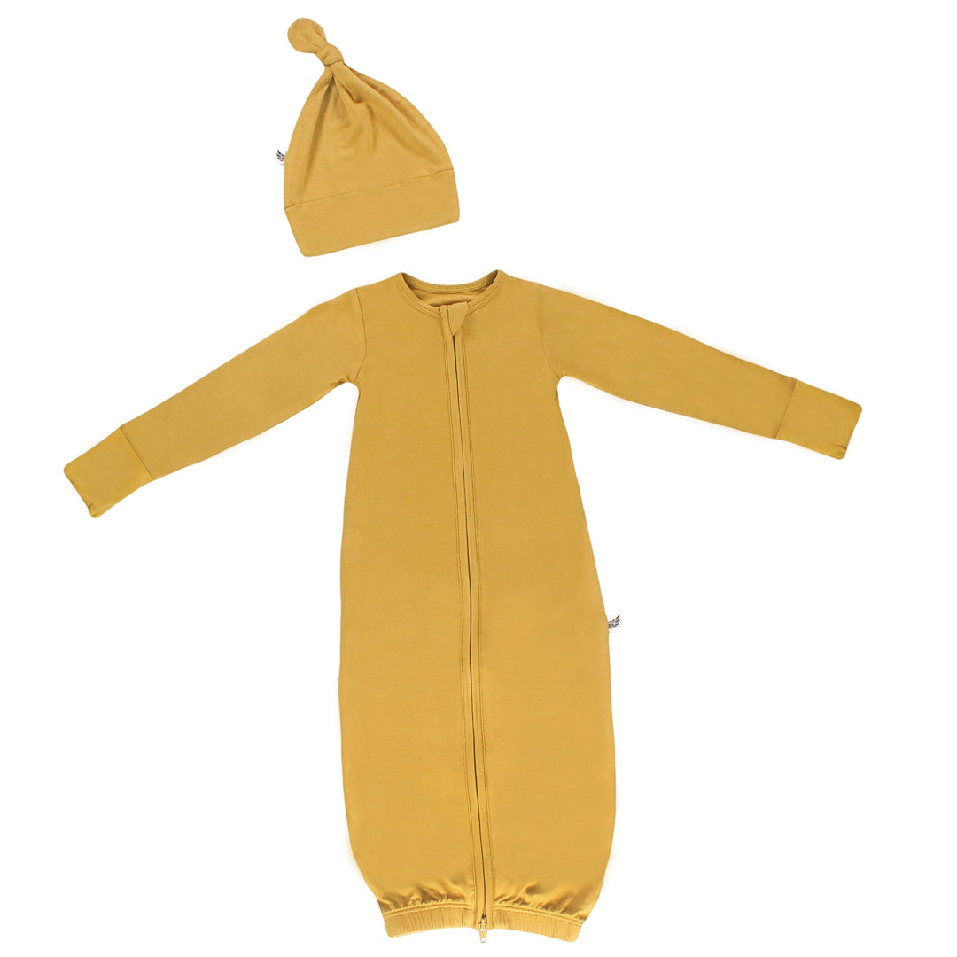 Gold Dust Newborn Gown & Knot Hat Set