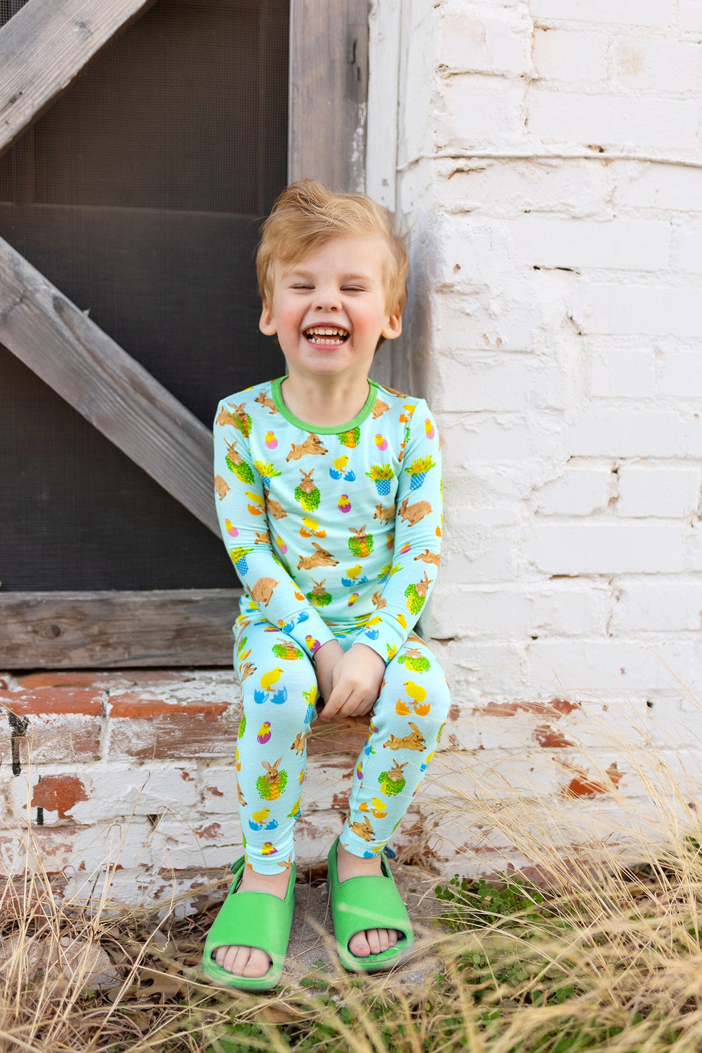 Hippity Hoppity Bunnies & Baby Chicks Long Sleeve Pajama Set (0-24m)