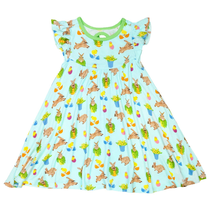 Hippity Hoppity Bunnies & Baby Chicks Twirling Dress (2T-6Y)