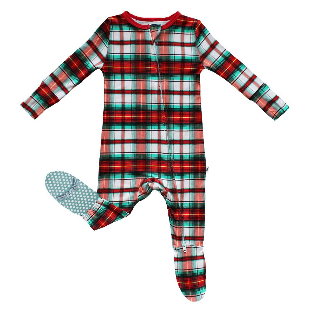 Holiday Plaid Footie (2T-3T)