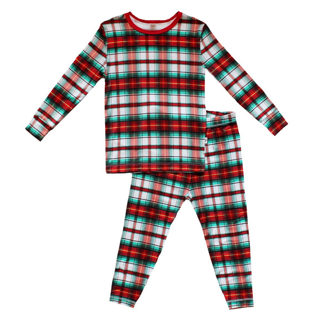 Holiday Plaid Long Sleeve Pajama Set (2T-10Y)