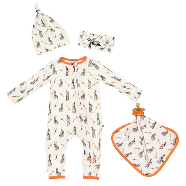 Hoppin’ Bunnies & Carrot Patch Coverall (0-24m)